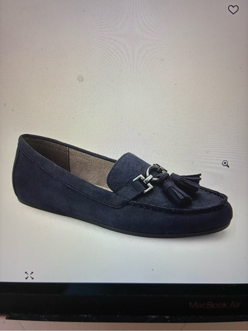 AEROSOLES Navy Tassel Bit Loafer- driving style bottom